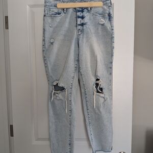 Old Navy Light Wash Distressed Boyfriend Jeans